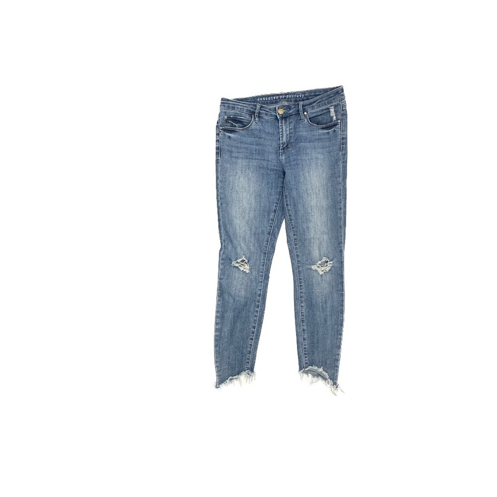 Articles‎ Of Society Distressed Skinny Raw Hem Women's size 27 Blue Denim jeans